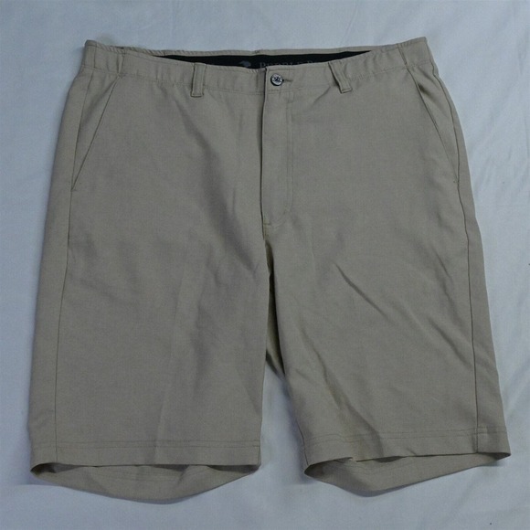 Pebble Beach 36 x 9" Khaki Flex Tech Performance Flat Front Golf‎ Chino Shorts - Picture 1 of 7